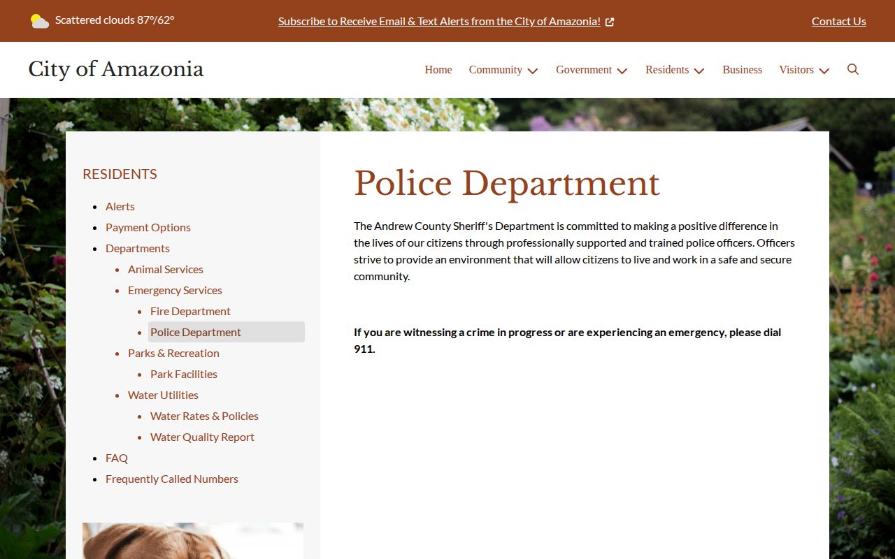 Andrew County Amazonia official sheriff-provided policing source