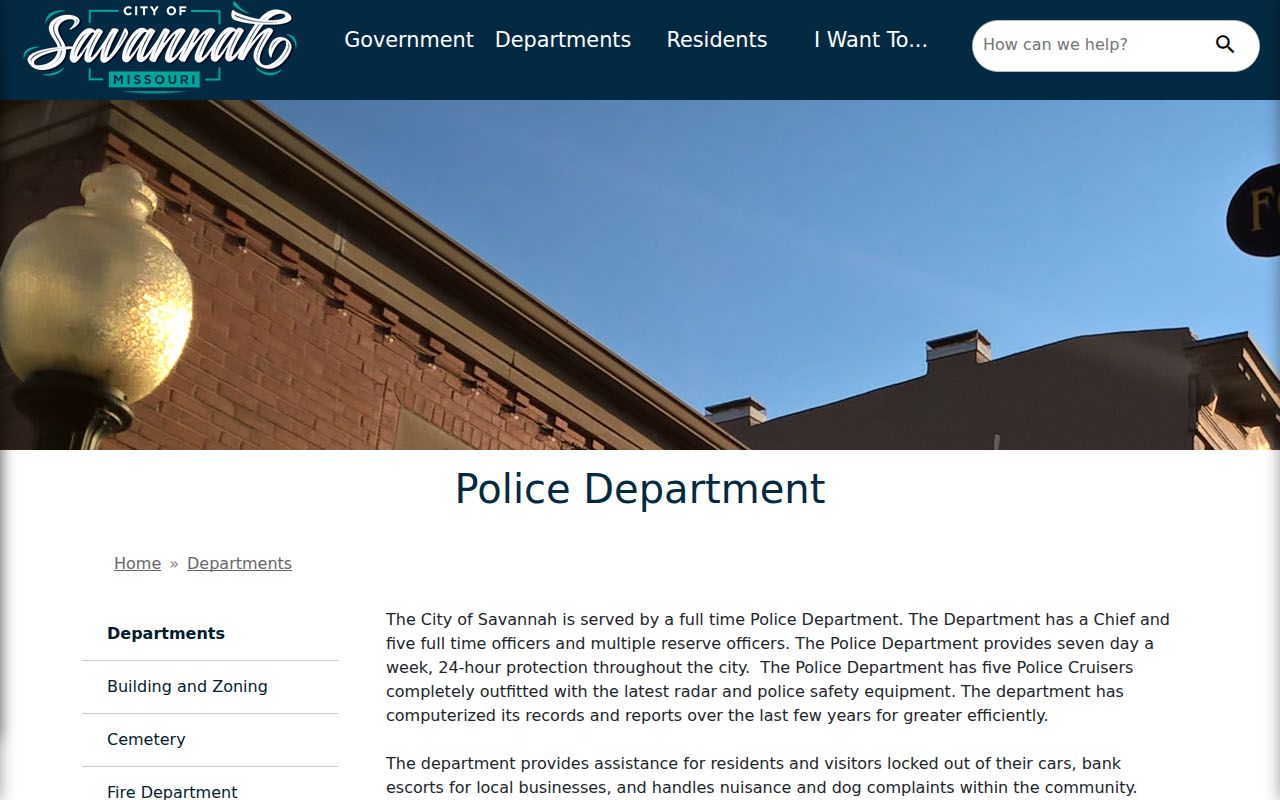 Andrew County Savannah Police Department source for jail and dispatch information